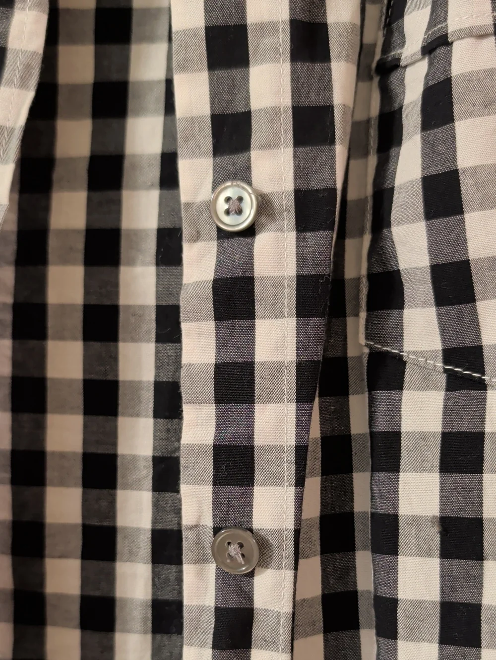 J. Crew Black and White Gingham Button-Down Shirt